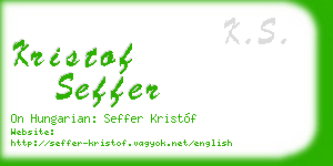 kristof seffer business card